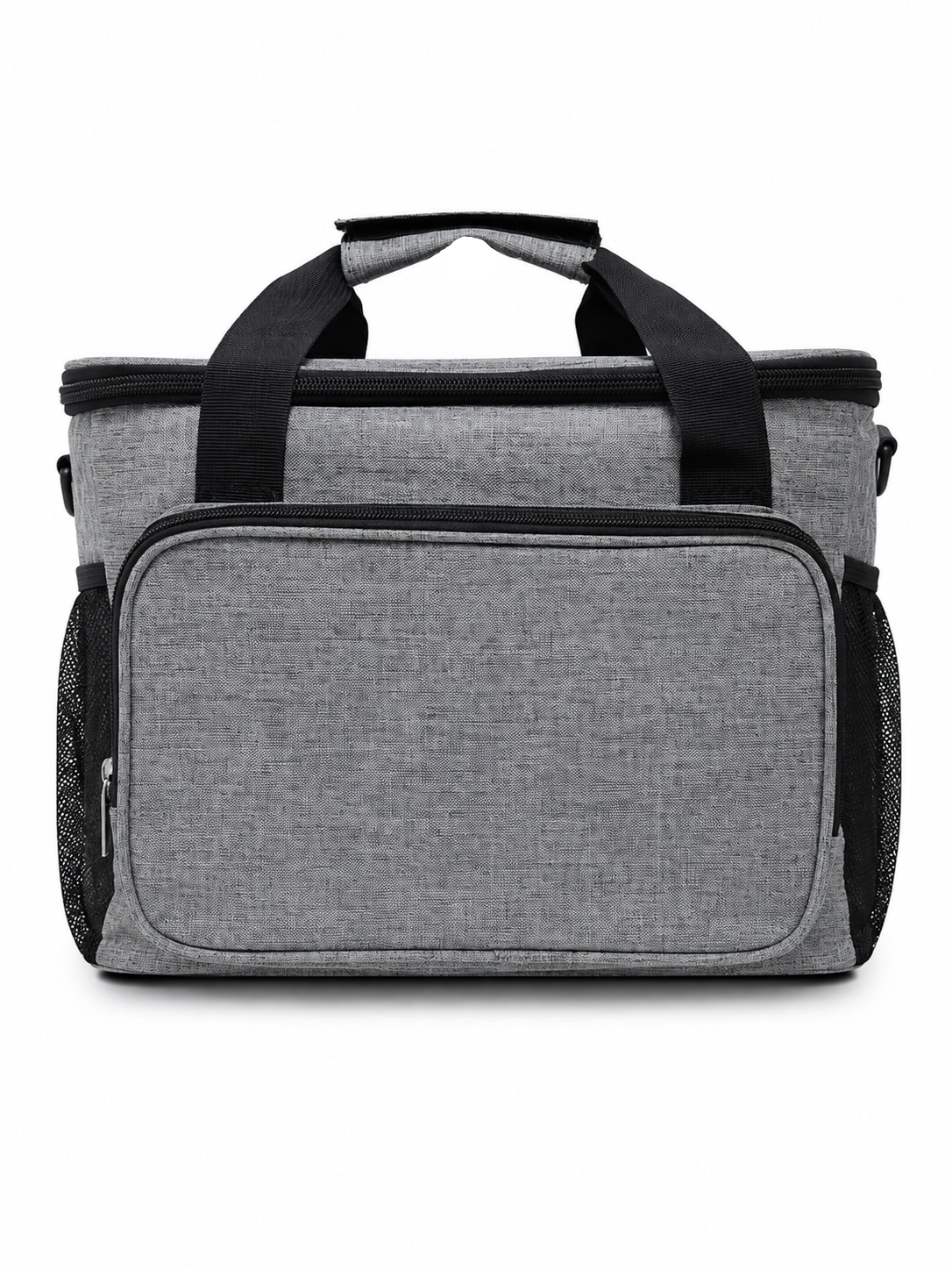 Reference gray multi-pocket insulated tote bag